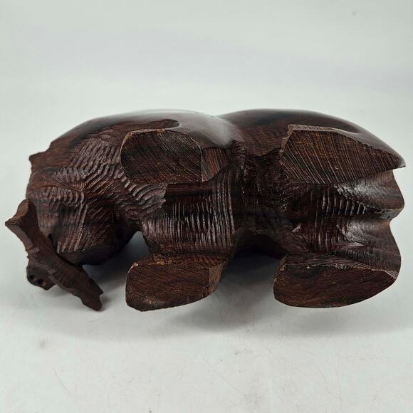 Vintage Hand Carved Ironwood Grizzly Bear with fish figurine - Picture 5 of 5